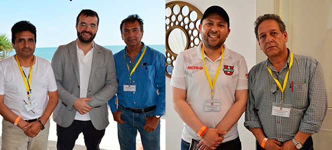 Guillermo Bastidas, presidente del Colegio de Mdicos de Tungurahua, Juan Pablo Nez, director de Desarrollo de Negocio y Clientes de Uniteco Profesional y Uniteco Ecuador y Luis Hernndez, delegado del Colegio de Mdicos de Tungurahua. Walter Samaniego y Pablo Carrin, del Colegio de Mdicos de Loja. 