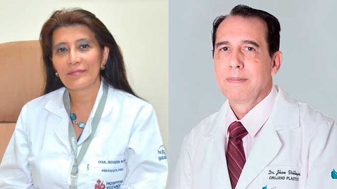 Rosyta Kon (Sanespi) y Jhon Villegas (Secpre).